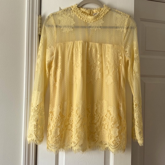 Dainty Jewells Tops - Ultra Pink Women’s pale yellow Dainty Lace Top 💛